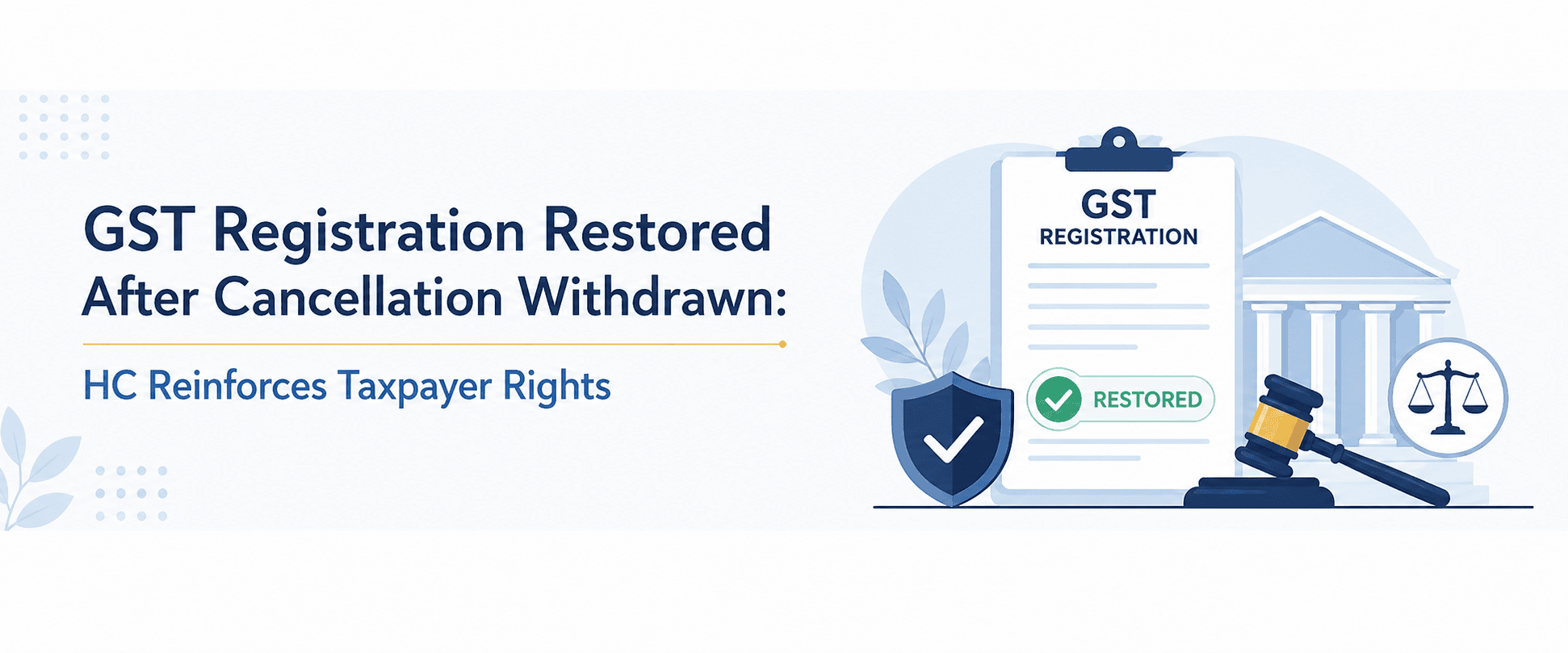 GST Registration Restored After Cancellation Withdrawn: HC Reinforces Taxpayer Rights image